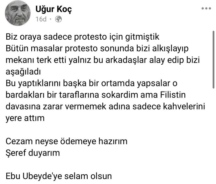 Kocaelide Starbucks müşterilerinin kahvelerini döken, masalardan kaldırmaya çalışan şahıs açıklama yapmış! Ne düşünüyorsunuz?