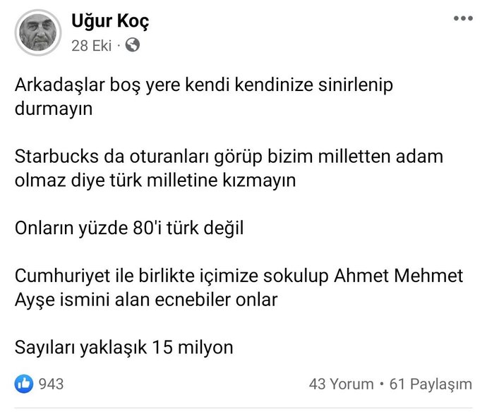 Kocaelide Starbucks müşterilerinin kahvelerini döken, masalardan kaldırmaya çalışan şahıs açıklama yapmış! Ne düşünüyorsunuz?