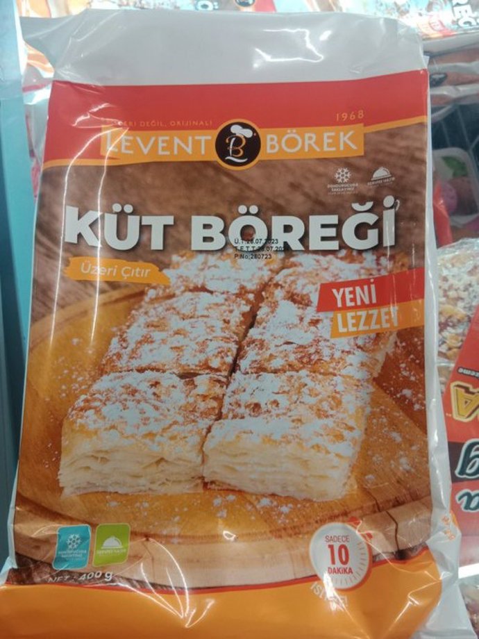 Levent Börekin küt böreği ambalajı! Doğrusu kürt böreği mi yoksa küt mü?