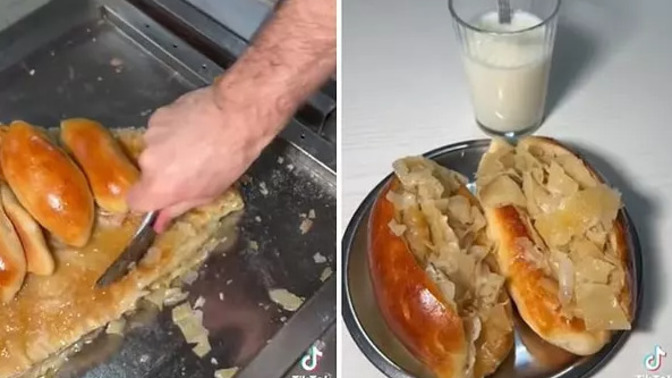 Bursa'da yapılan börekli poğaça sosyal medyada gündem oldu! Börekli poğaça yer misin?
