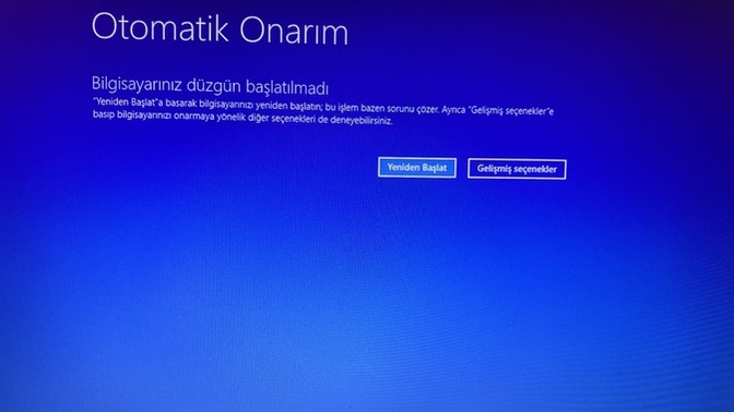 Laptop açılmıyor ve böyle bir ekran geldi ne yapabilirim?