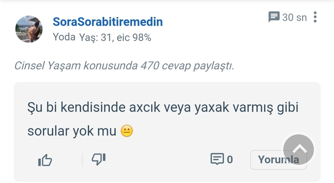 Burada hangi tarz sorulardan sıkıldınız?