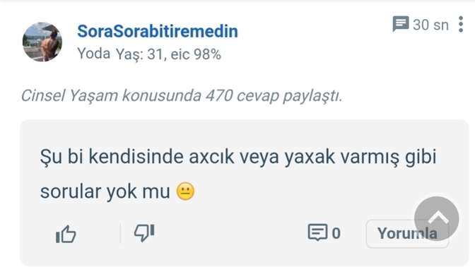 Burada hangi tarz sorulardan sıkıldınız?