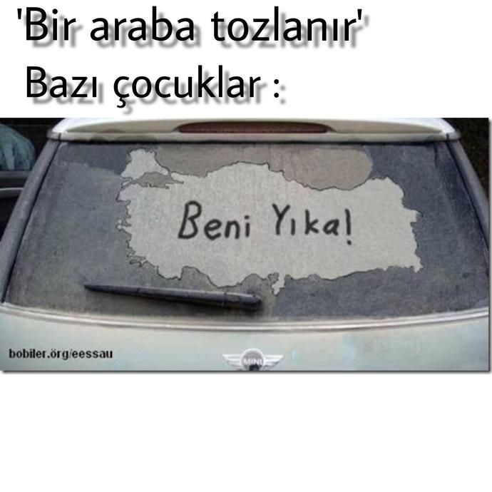 Tozlanmış araba camına siz ne yazmak isterdiniz?