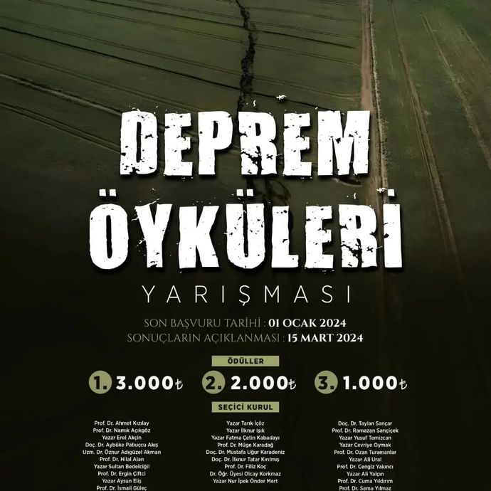 Malatya İnönü Üniversitesi, Deprem Öyküleri Yarışması adı altında bir etkinlik düzenleyecek! Bu konudaki düşünceniz nedir?