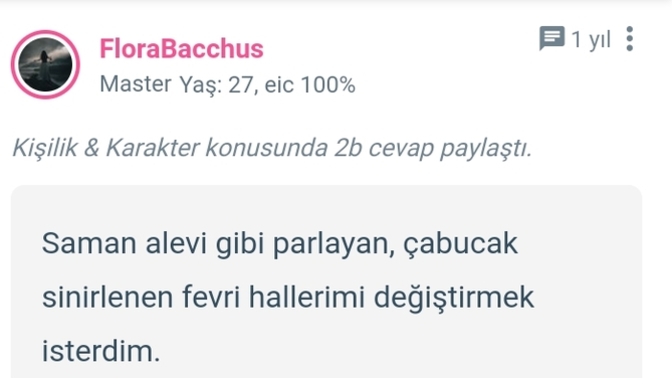 1 yıl önceki sen ile şu an ki sen arasında fark var mı?