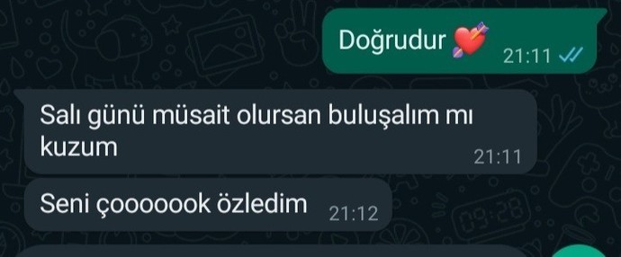 En son aldığınız mesajın içeriği neydi?