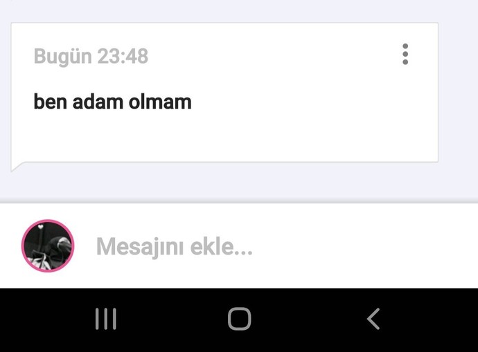 En son aldığınız mesajın içeriği neydi?