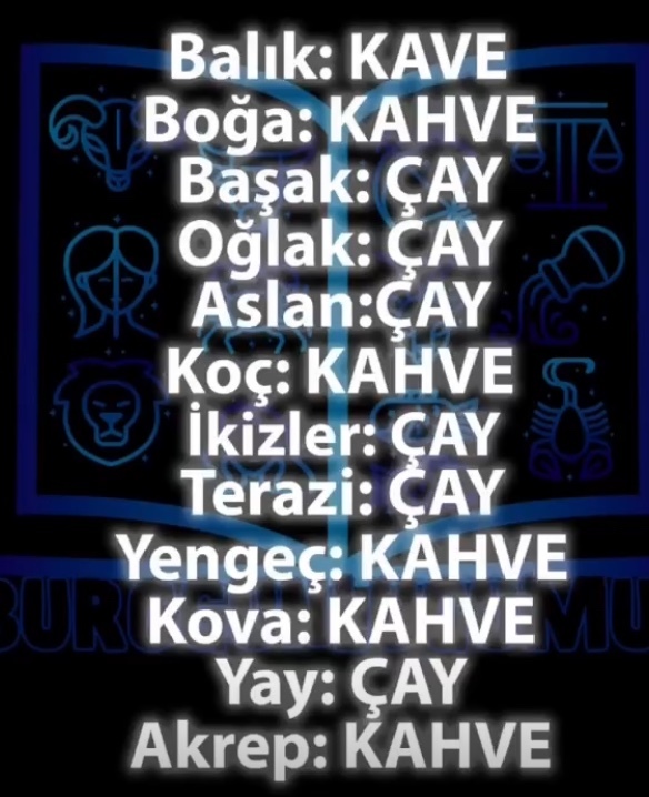 Burcuna göre kahve insanı mısın yoksa çay mı?