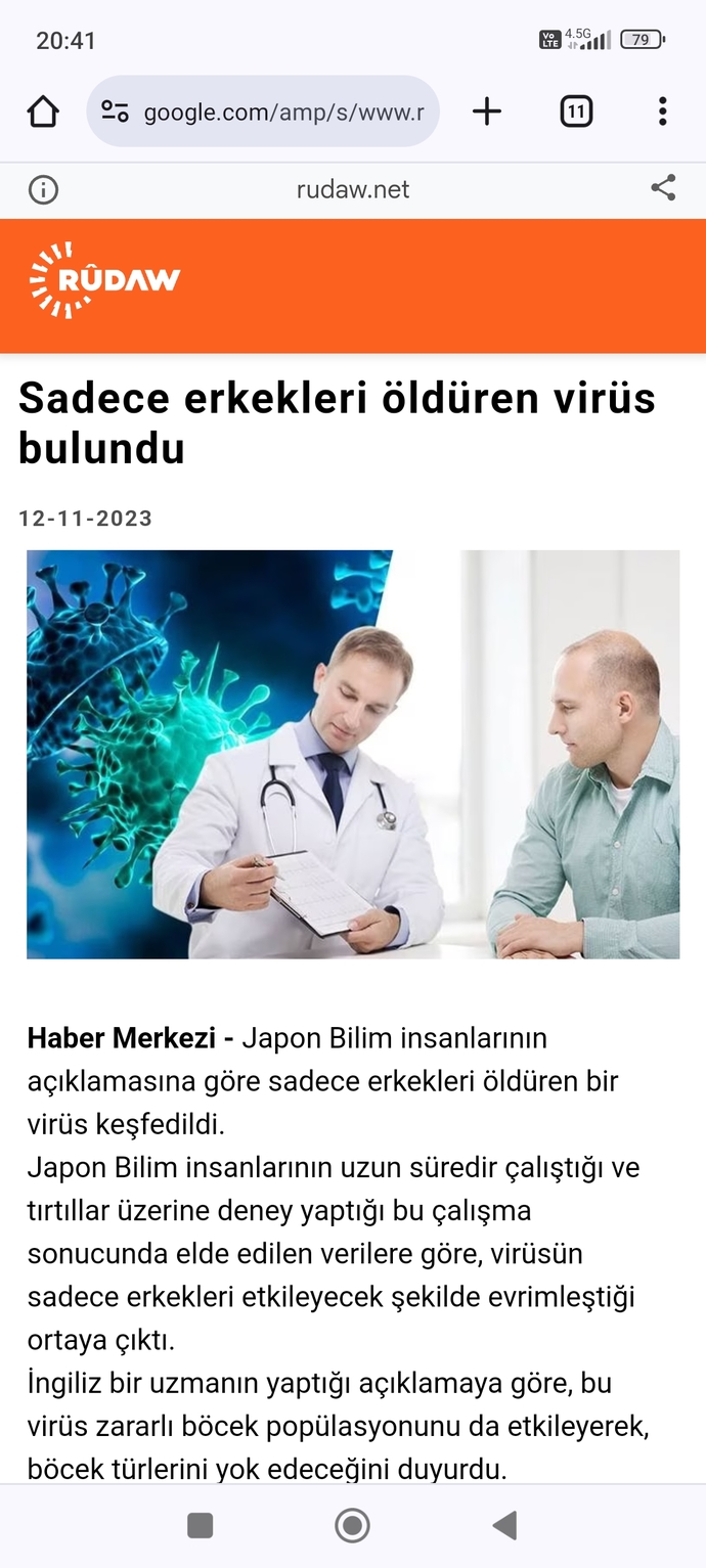 Sadece erkekleri öldüren bir virüs keşfedilmiş haberiniz var mı?