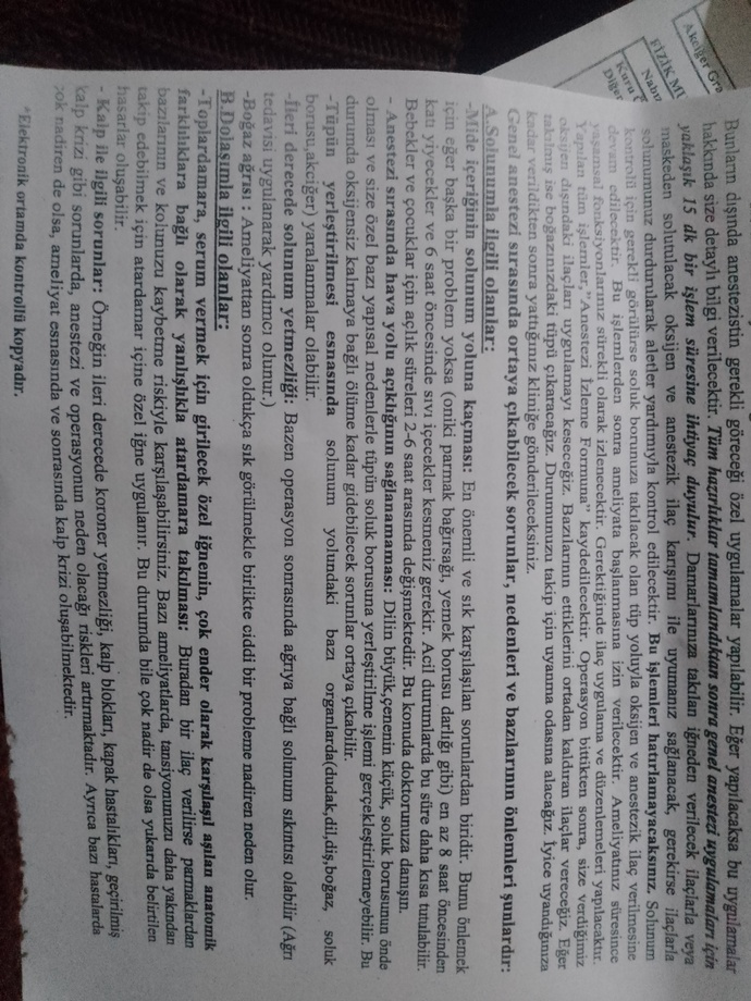 Endoskopi anestezi yan etkiler?