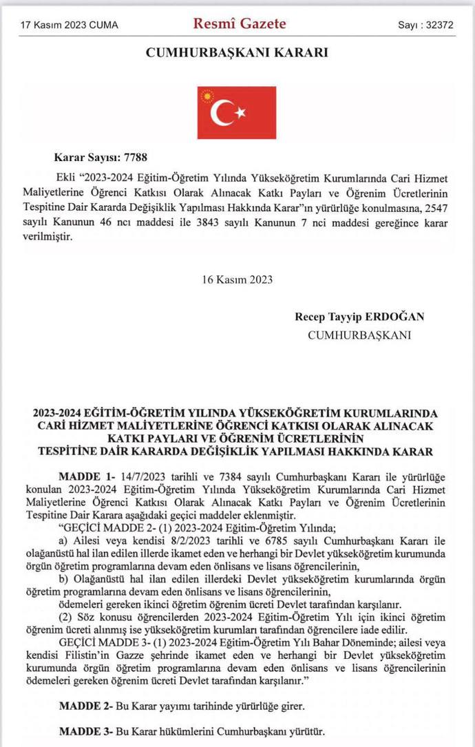 T�rkiye'de ��renci olan gazzeli ��rencilerin �niversite �cretlerini T�rk halk� �deyecek. Ne d���n�yorsunuz?