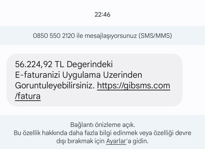 Gelir idaresi başkanlığı mesaj?