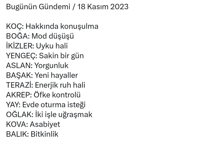 Burcunun bugünkü gündemindee ne var?