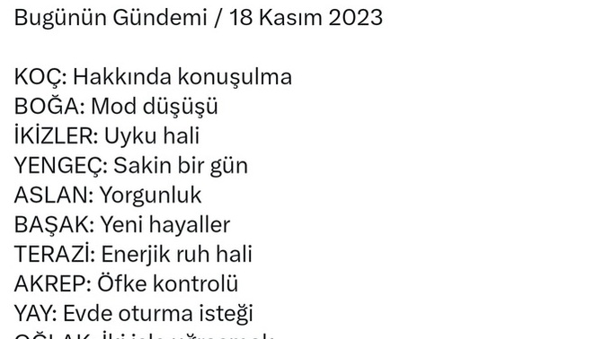 Burcunun bugünkü gündemindee ne var?