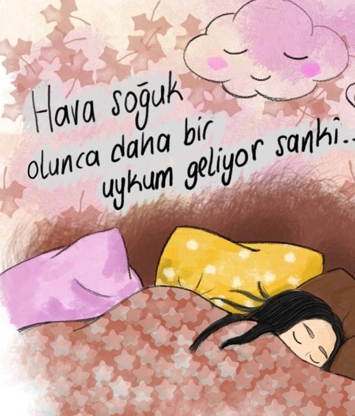 Uyku düzeni fena halde bozulmuş birisi çizdi 😄 Bilin bakalım o kim?