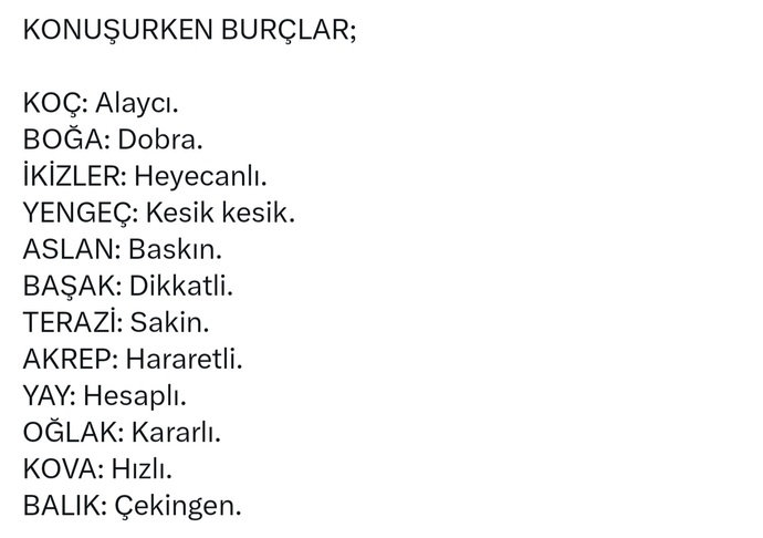 Burcunuza göre konuşma şekliniz nasıldır?