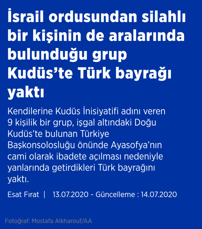 Türkiyenin içişlerine karışma cüretinde bulunup Türk bayrağı yakan İsrailliler