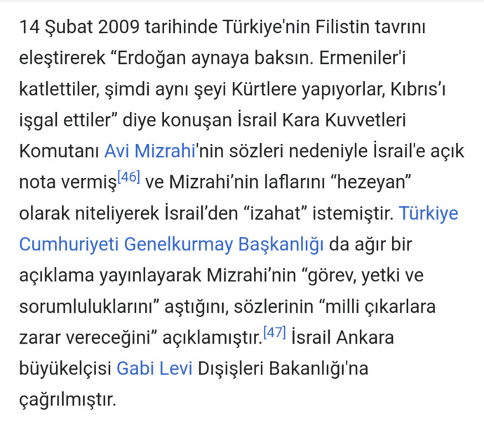 Türklerin, Ermeni Soykırımı yaptığını iddia eden İsrail Kara Kuvvetleri Komutanı