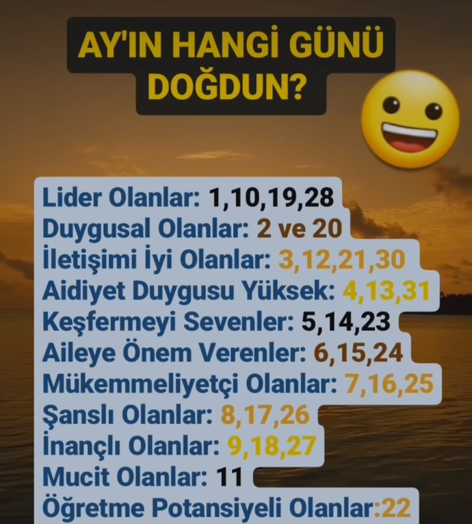 Ayın hangi günü doğdunuz?
