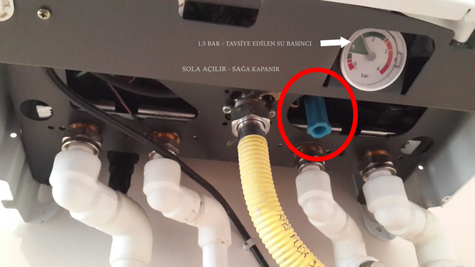 Kombili eve yeni çıktım üzeri çizgi olan damla işareti şeklinde alarm veriyo?
