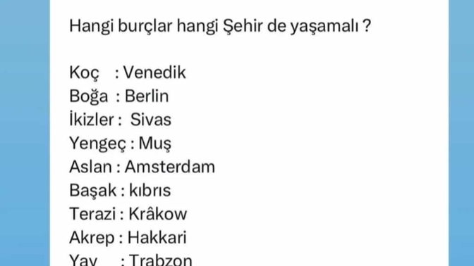 Hangi burçlar hangi şehirde yaşamalı?