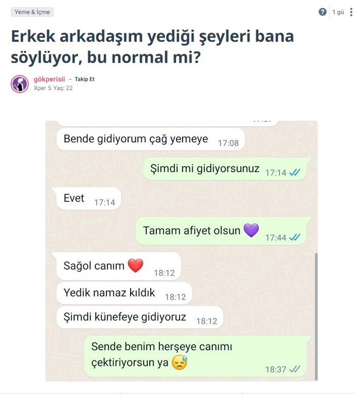 Sevgilm eveli gün habersiz gitti bugün onu telafi etmesini beklerken günaydın mesajı atmadı soğuk davrandı sizce yarın neler diyim?