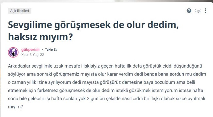 Sevgilm eveli gün habersiz gitti bugün onu telafi etmesini beklerken günaydın mesajı atmadı soğuk davrandı sizce yarın neler diyim?
