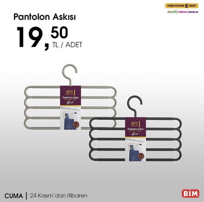 Pantolon askısı ama şal (başörtü) asılabilir mi?