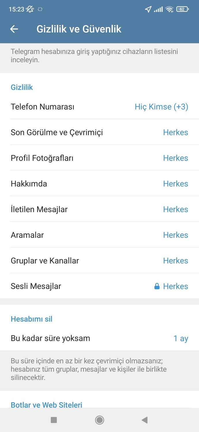 Telegramda gönderdiğim mesaj tek tık oldu?