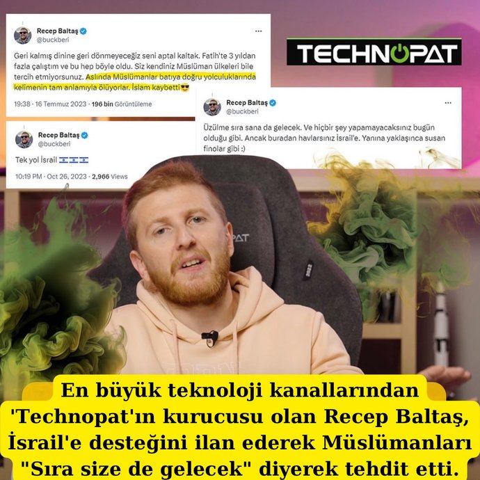 Technopat kurucusu Recep Baltaş Din, Dil, Irk demeden herkese sövmeye ve aşağılamaya başladı ne düşünüyorsunuz?