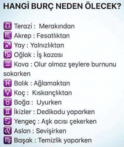 Hangi burç neden ölecek?