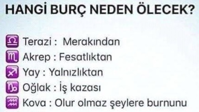 Hangi burç neden ölecek?