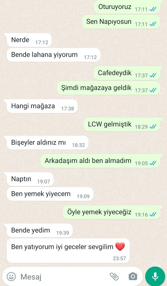 Sevgilimin beni hiç merak etmeyip iyi geceler yazıp yatması normal mi?