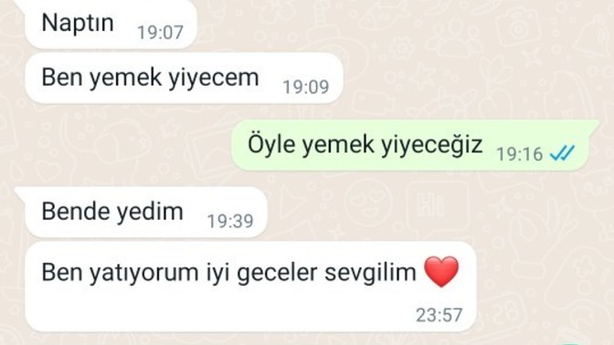 Sevgilimin beni hiç merak etmeyip iyi geceler yazıp yatması normal mi?