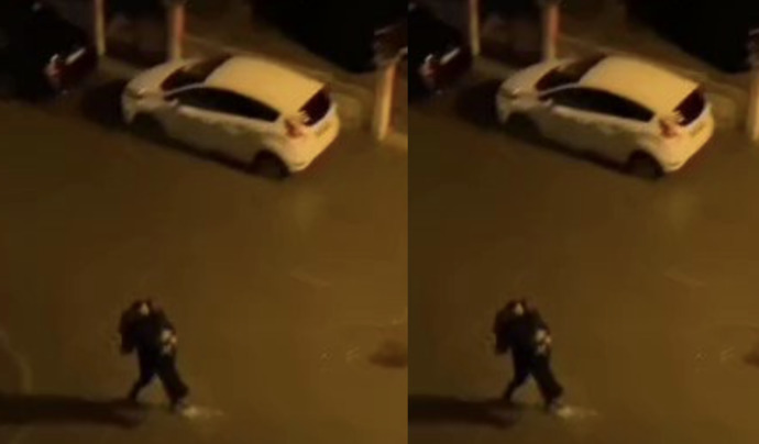 Bir genç sevgilisi ıslanmasın diye kucağında taşımış. Çok romantik değil mi, sen yüzde kaç romantiksin?