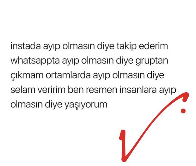 Birine ayıp olmasın diye en fazla ne yaptınız?
