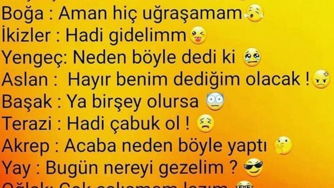 Burçların kelimeleri nedir 😅?