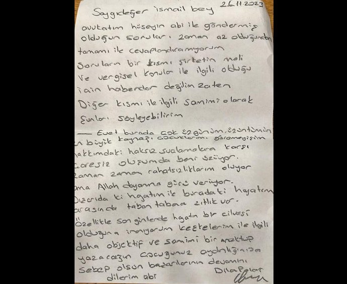 24 gündür cezaevinde olan Dilan Polatın Ismail Saymaza yazdığı mektup gündemde! Mektup hakkında ne düşünüyorsun?