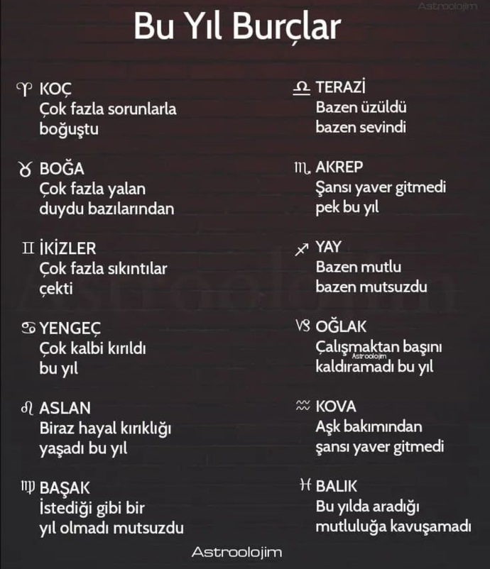 Burcuna göre bu yıl senin için nasıl geçti?