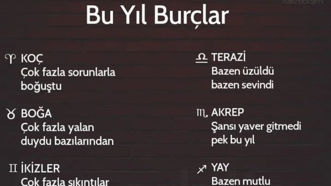 Burcuna göre bu yıl senin için nasıl geçti?