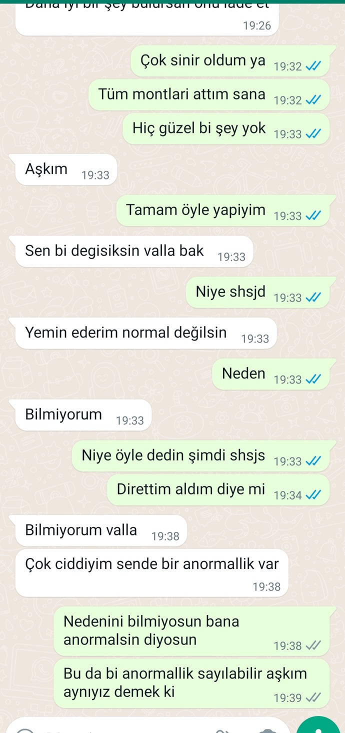 Sevgilim sürekli bana bunu tekrarlıyor sizce amacı ne niye bi insan bunları der?