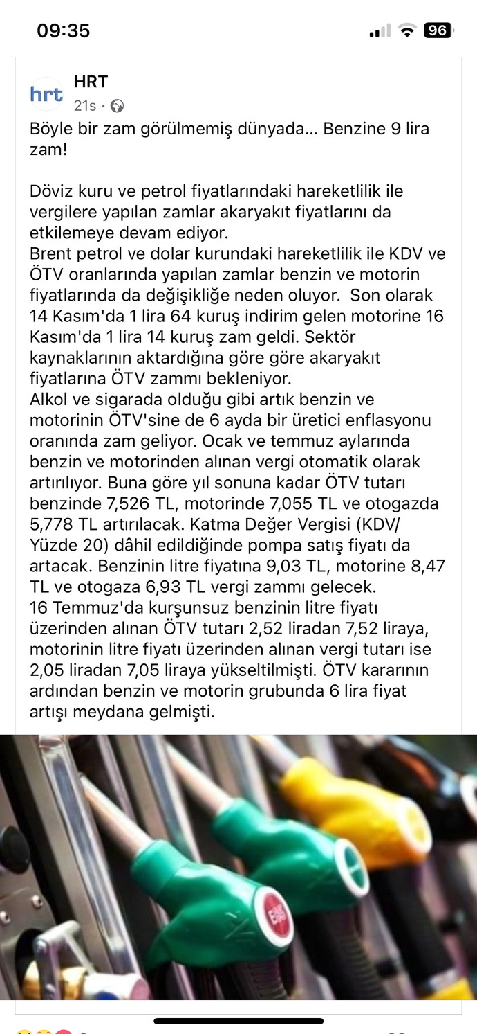 Benzine 9₺ vergi zammı geliyor. Araba almakla hata mı yaptık?
