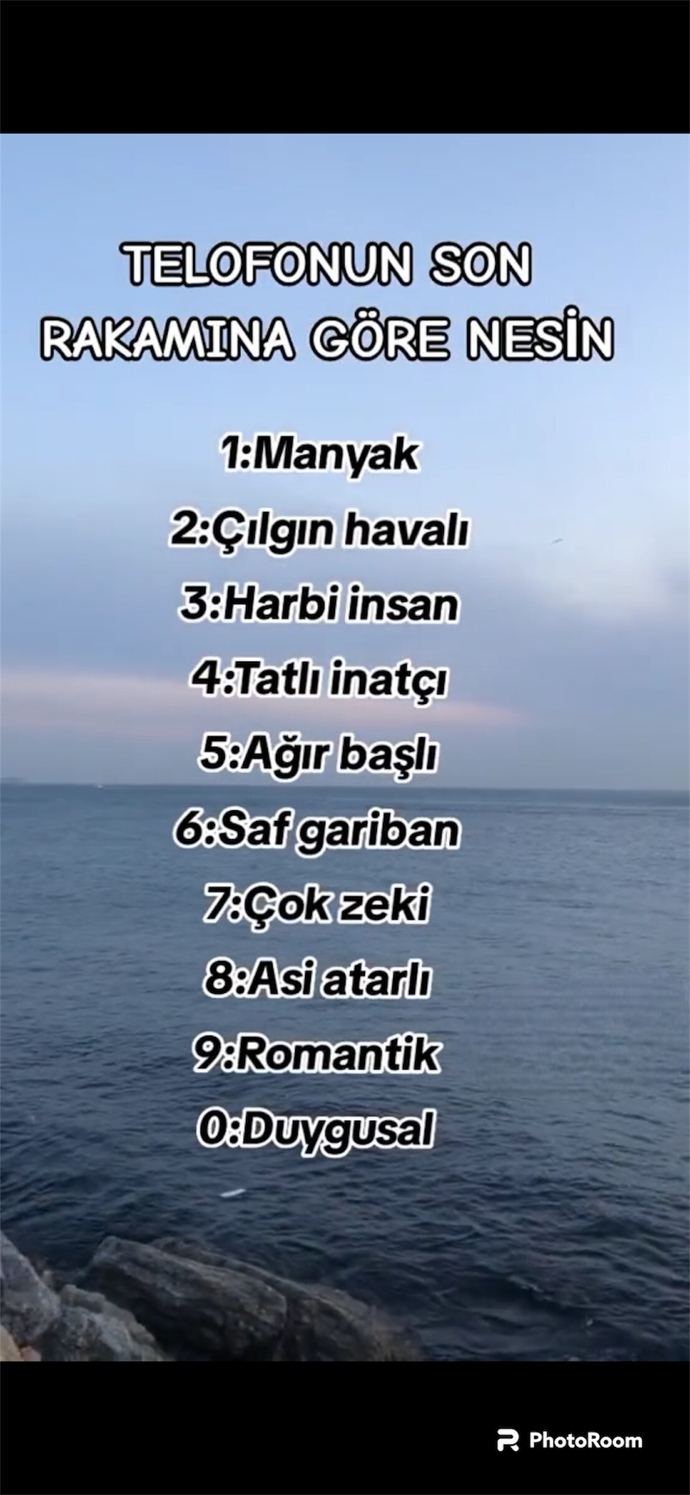Telefon numaranın son rakamına göre sen nesin?