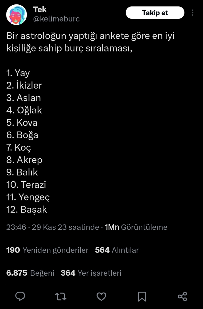 Sizce liste doğru mu?