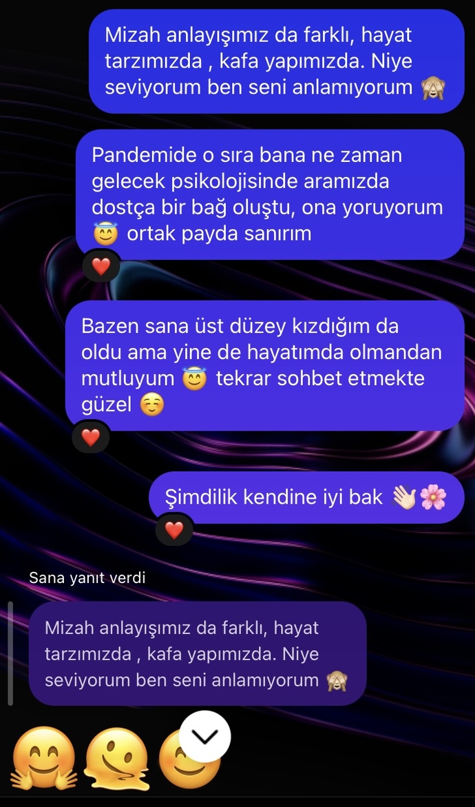 Sizce bu sohbet arkadaşça mı yoksa aşk hoşlanma var mı?