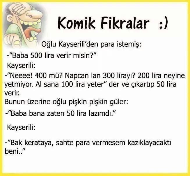 Bir fıkra paylaşabilir misiniz?