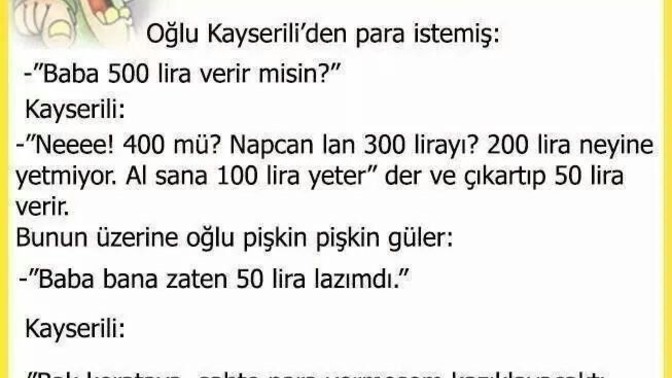 Bir fıkra paylaşabilir misiniz?