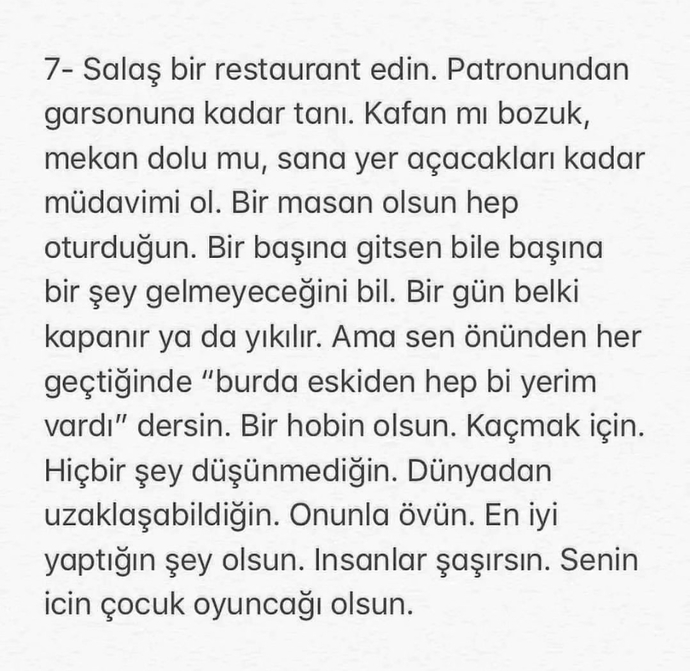 Bu 10 maddeden kaç tanesine “yaptım, yapıyorum” diyebiliyorsun?