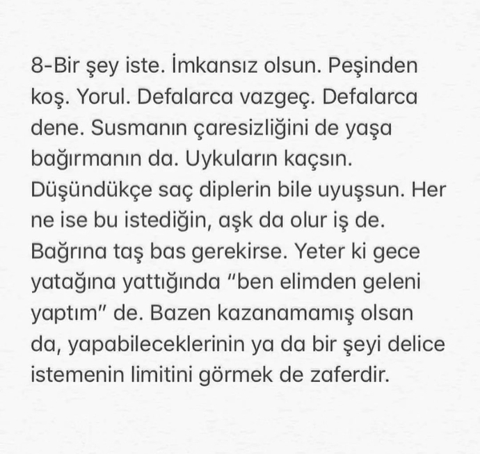 Bu 10 maddeden kaç tanesine “yaptım, yapıyorum” diyebiliyorsun?